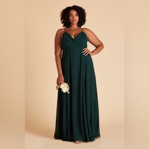 NWT Birdy Grey Kaia Chiffon Emerald Green Maxi Adjustable Strap Dress Sz XL